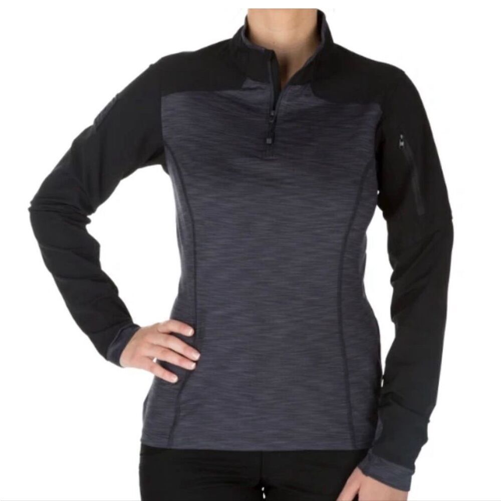 5.11 TACTICAL Space dye Grey Rapid 1/2 Zip Pullover- S